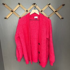 Universal Thread oversized knit cardigan hot pink womens xs